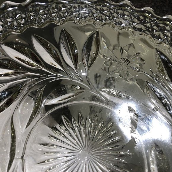 Vintage American Brilliant Cut Floral Pattern Glass Bowl 1930's - Picture 5 of 5